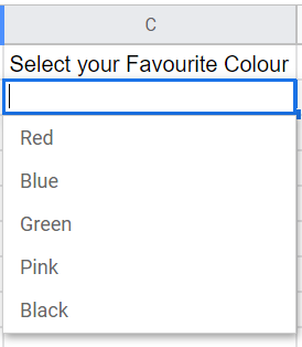 The color dropdown lists Red, Blue, Green, Pink, and Black.
