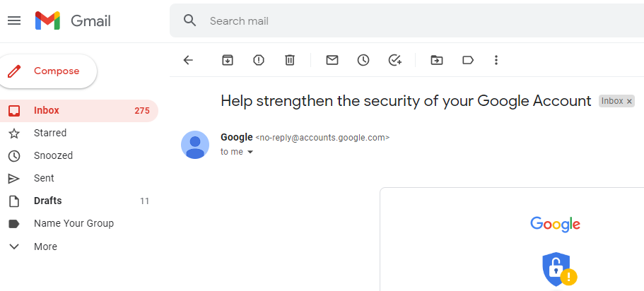 An email opened in Gmail, ready to be forwarded.