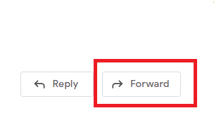 The Forward button below a Gmail message is highlighted.