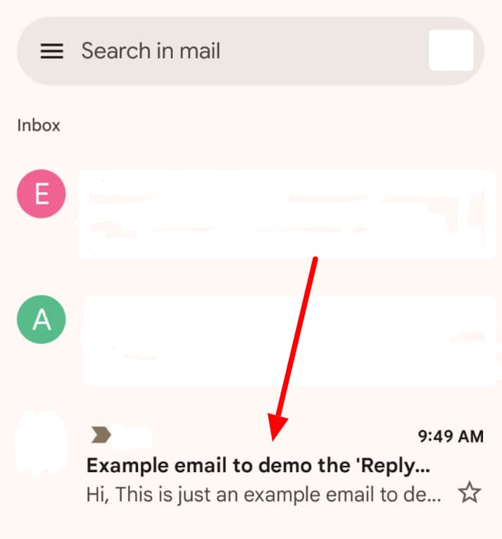 Gmail mobile inbox with a group email indicated.