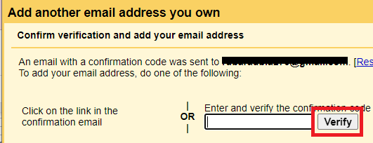 Email-address verification dialog with a confirmation-code field and Verify button.