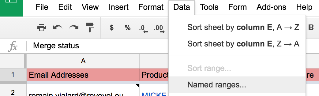 Merge status column issue