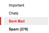Open email sent mails