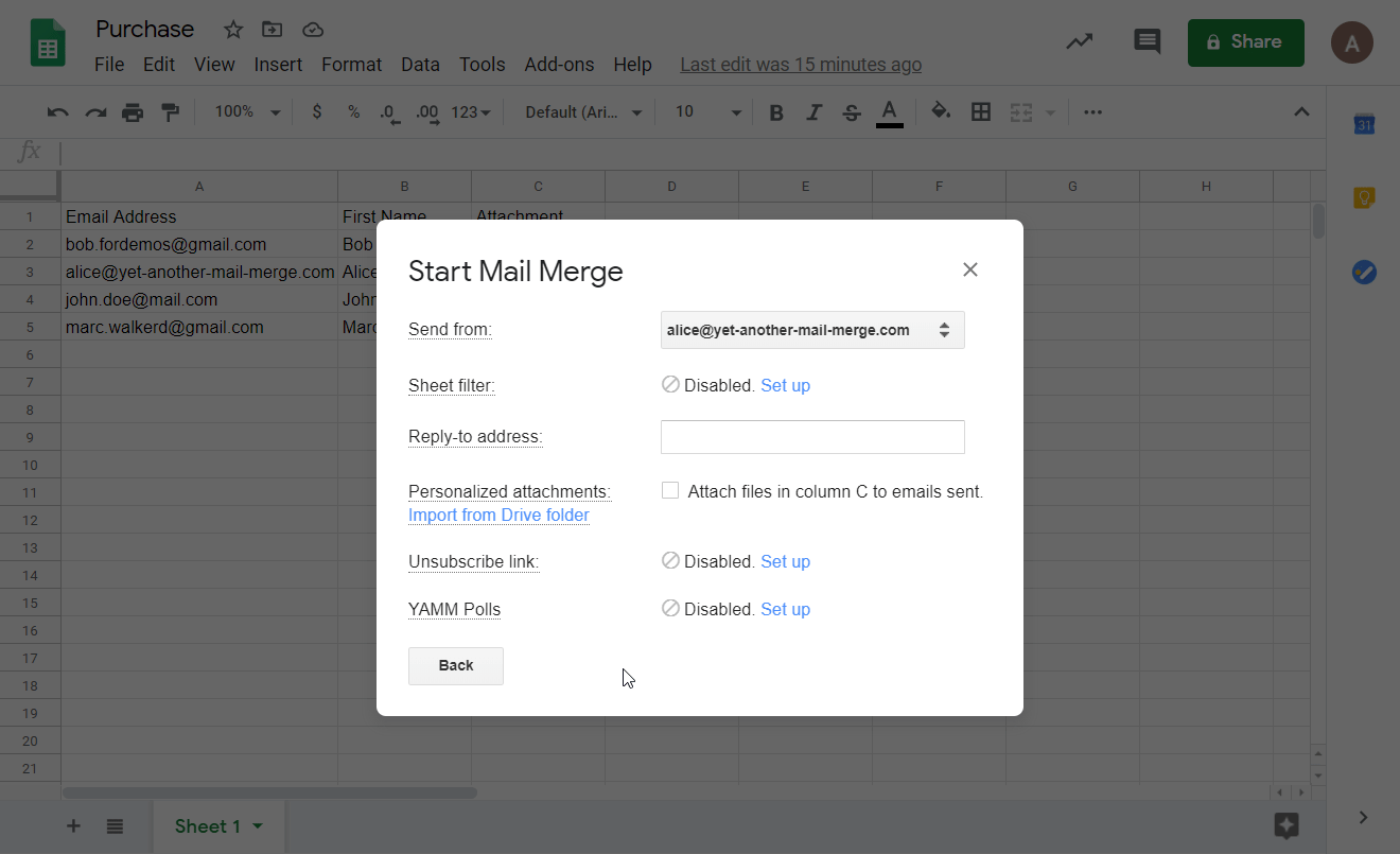 Drive folder selected once in the list, with the Select button